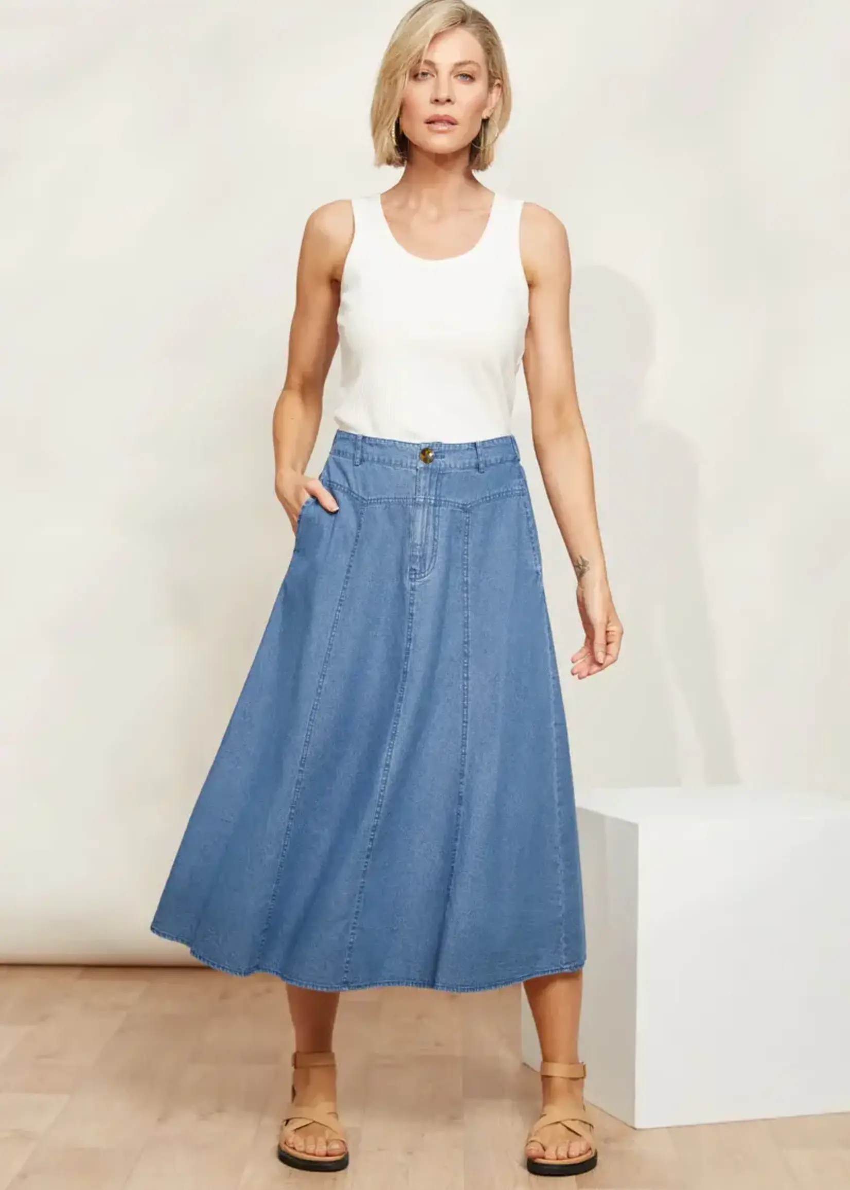Eb & Ive Playa Midi Skirt