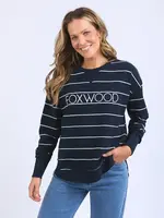 Foxwood Simplified Stripe Crew Navy