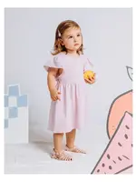 Animal Crackers Stripe Frill Dress Pink