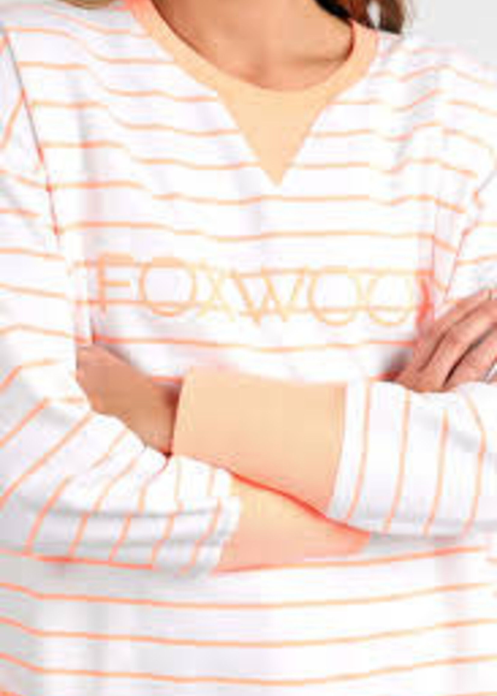 Foxwood Simplified Stripe Crew Neon Peach