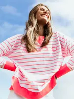 Foxwood Simplified Stripe Crew Neon Pink