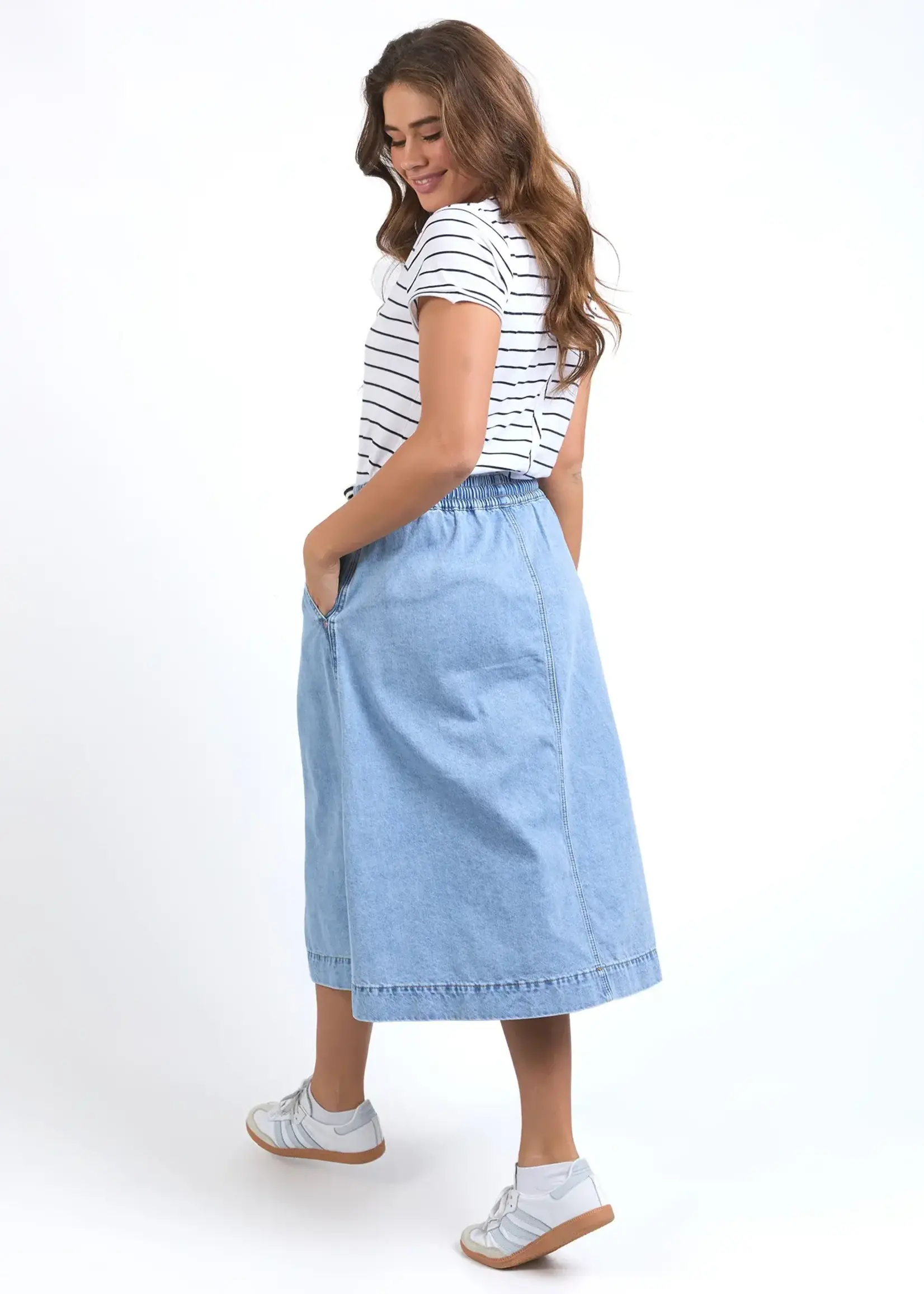 Elm Greta Skirt Light Denim