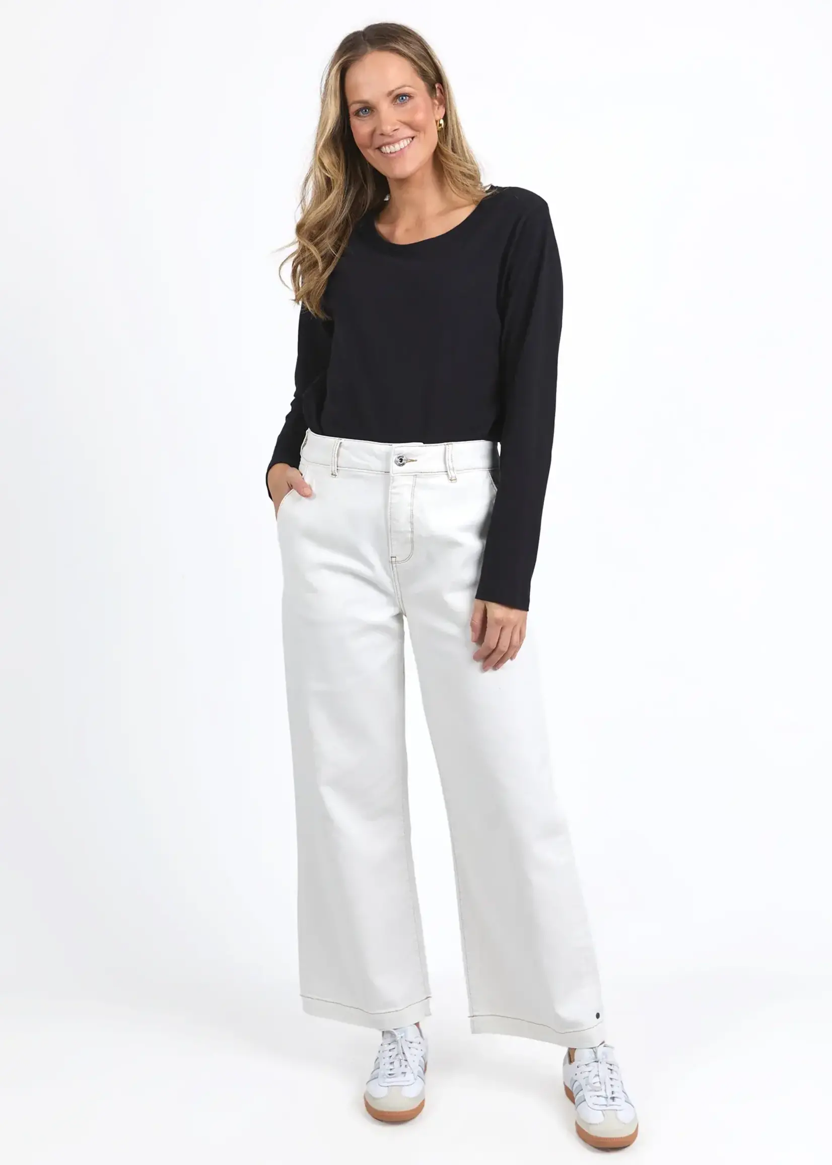 Elm Izzy Wide Leg Jean White