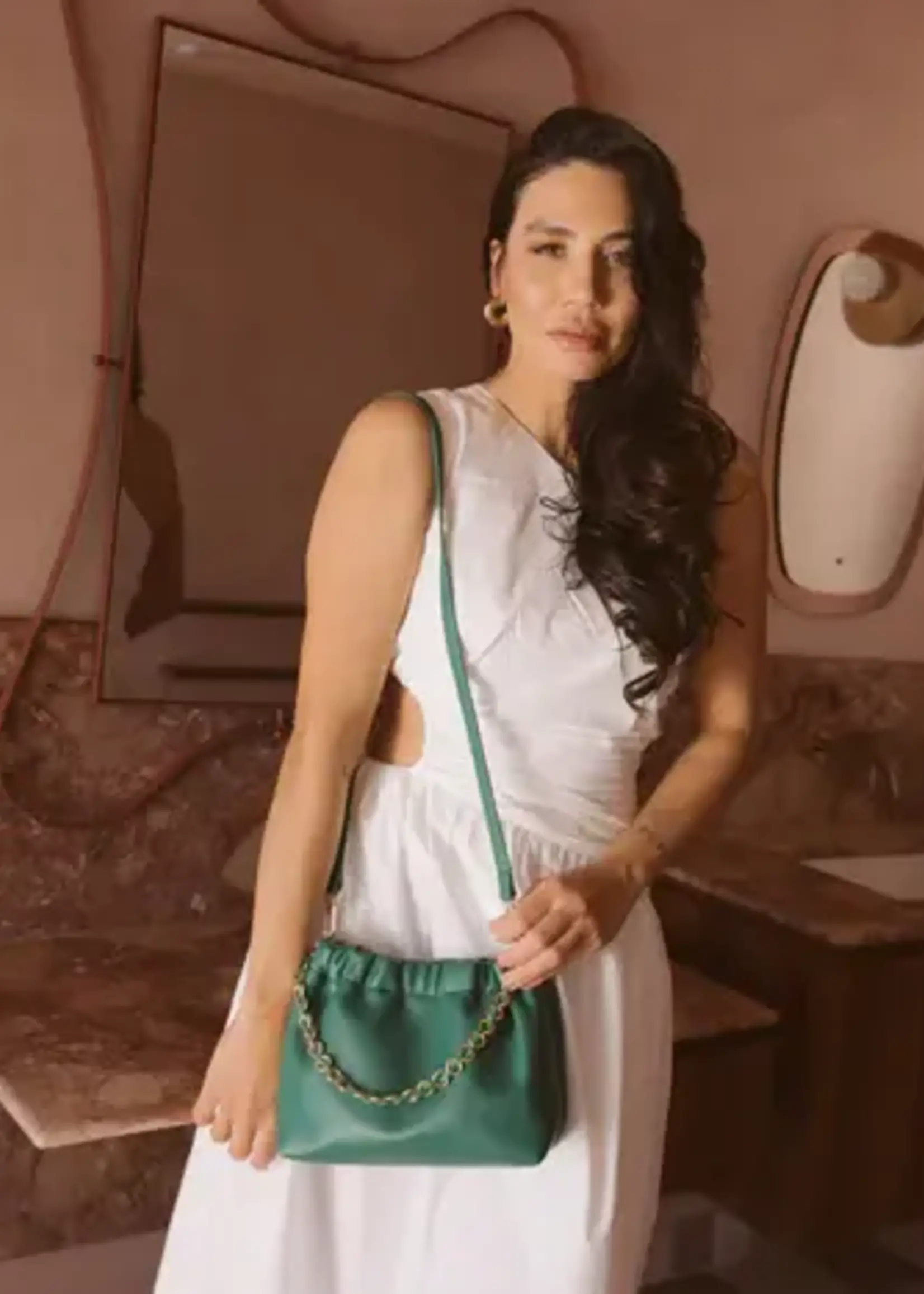 Black Caviar Macy Green Handbag