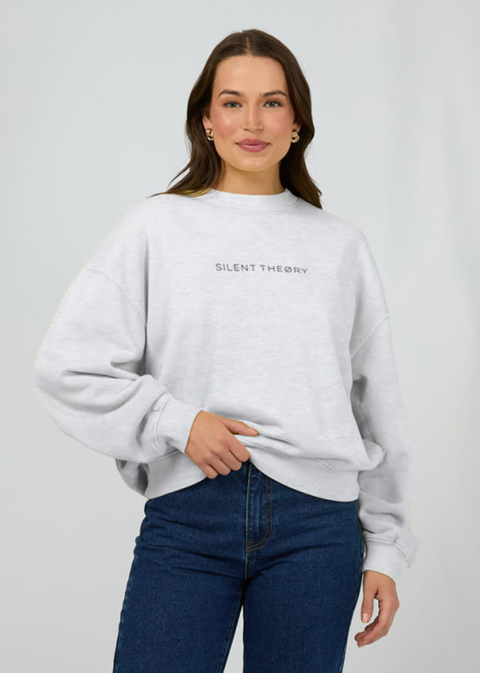 Silent Theory Logo Crew Snow Marle