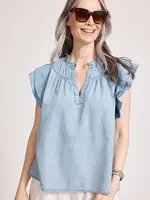 Eb & Ive Melenia Denim Frill Top