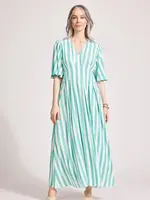 Eb & Ive Treville Stripe Maxi Dress Teal