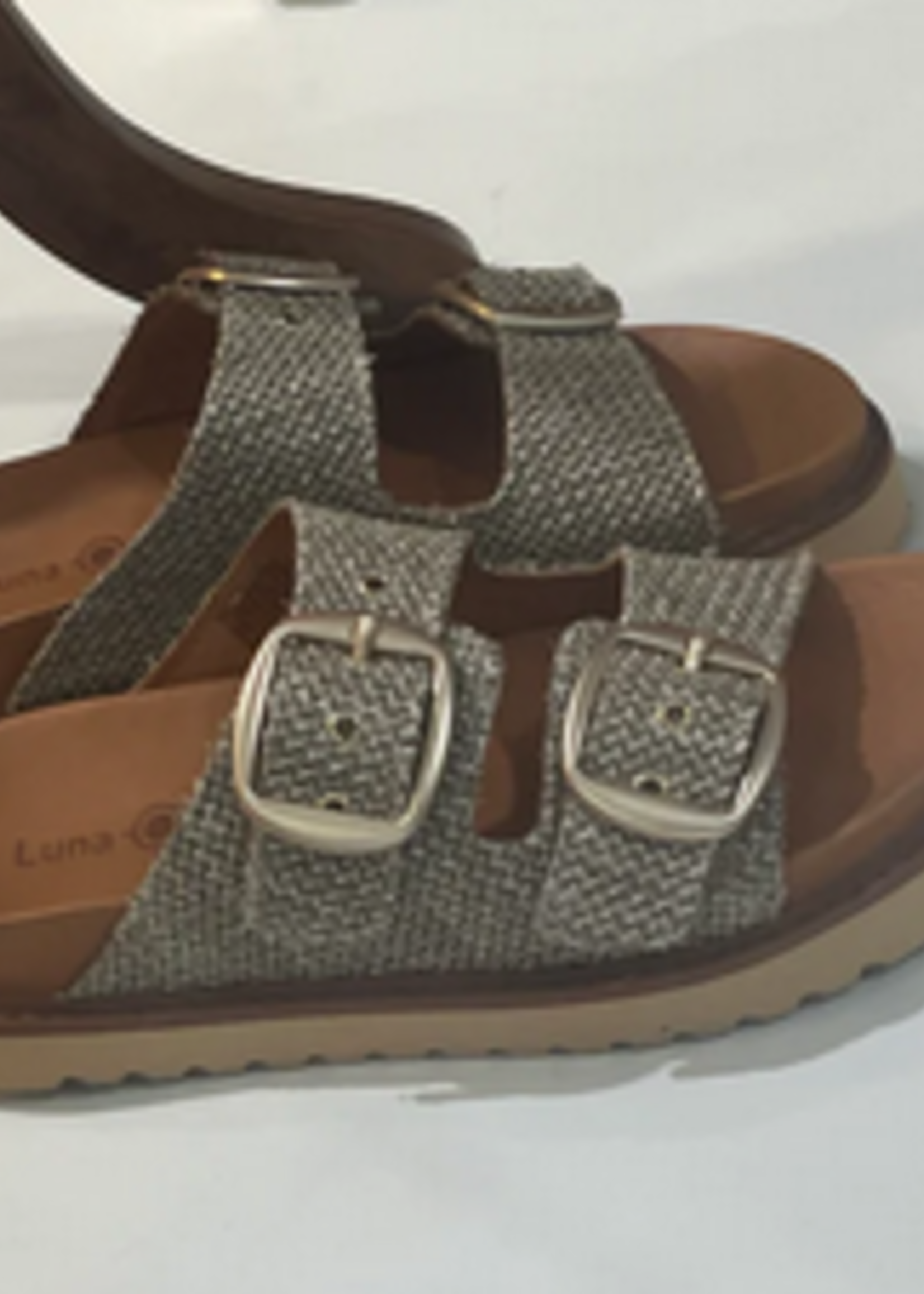 Luna Sole Avery Raffia Beige Slide
