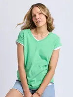 Foxwood Manly Tee V Neck Green