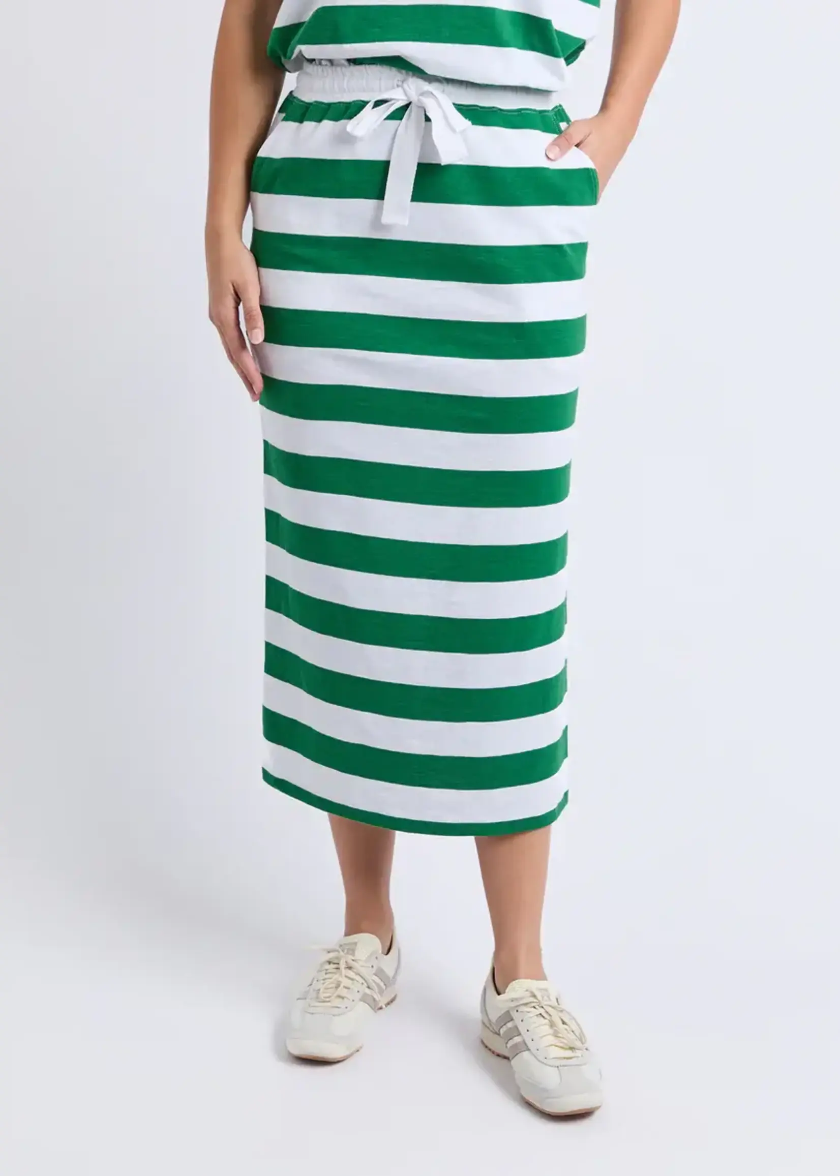 Foxwood Tallow Skirt green & White Stripe