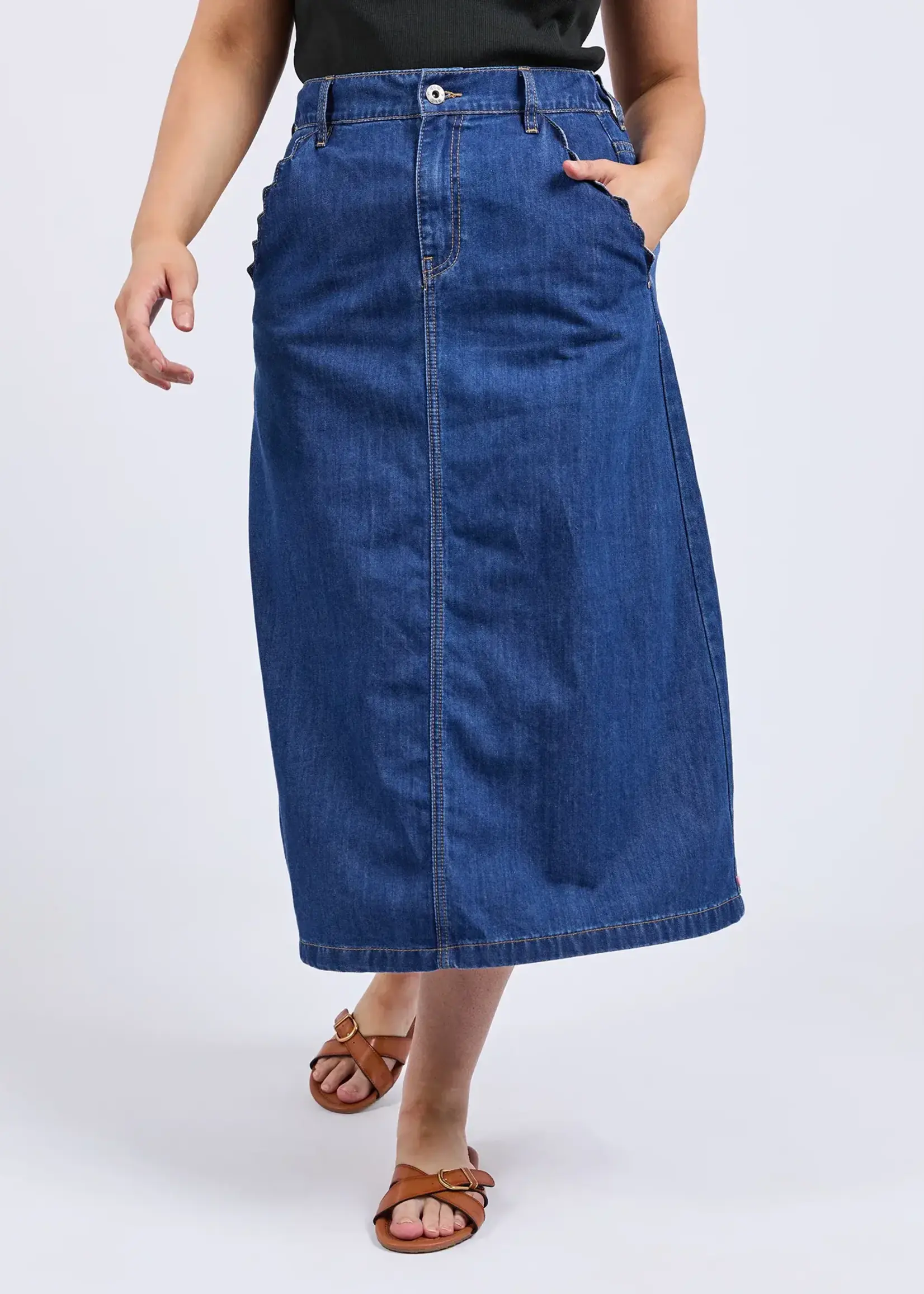 Elm Scallop Edge denim Skirt