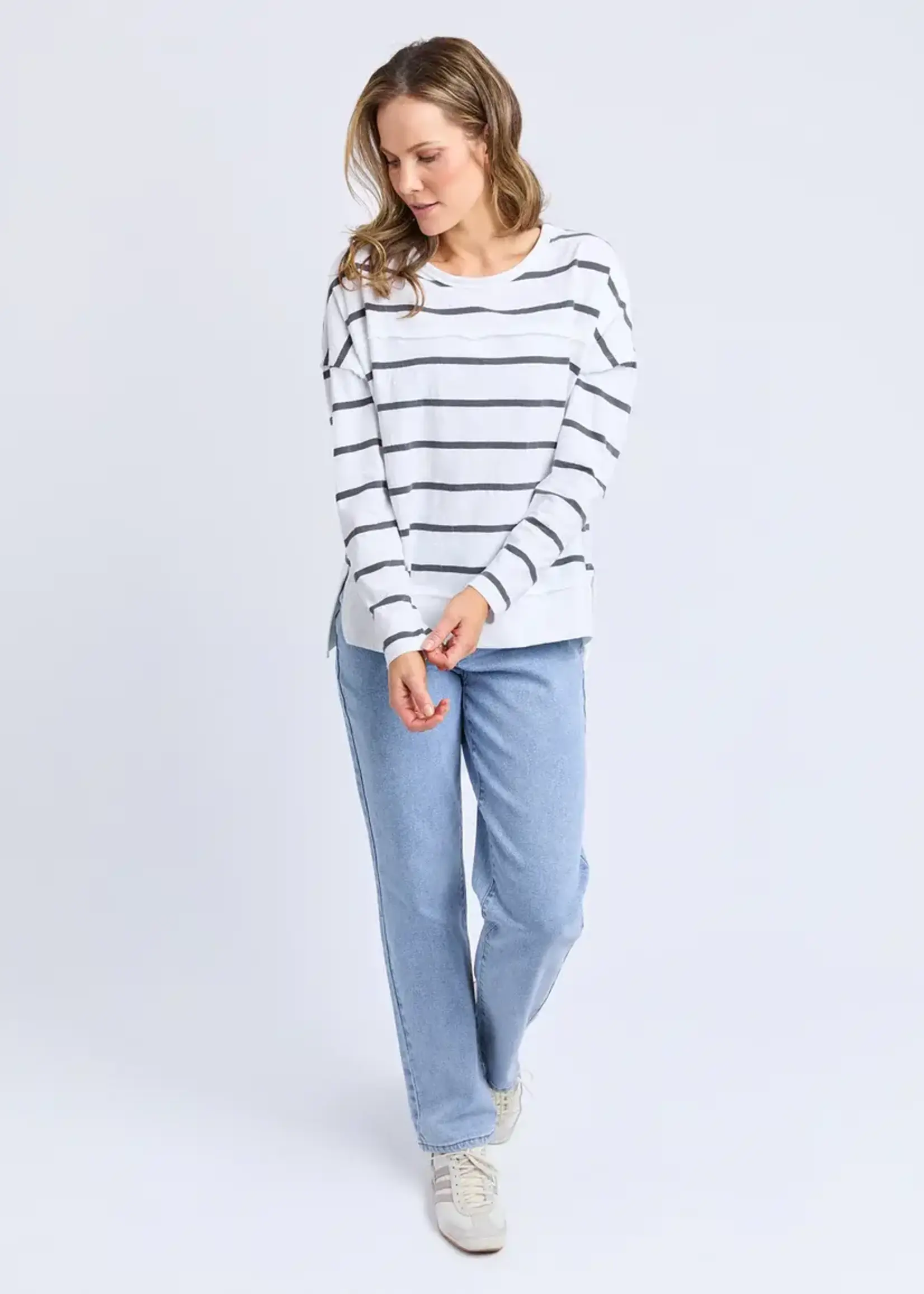 Foxwood Jayne Stripe Throw On Top (N)