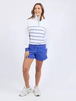 Foxwood College Stripe Zip Crew Blue