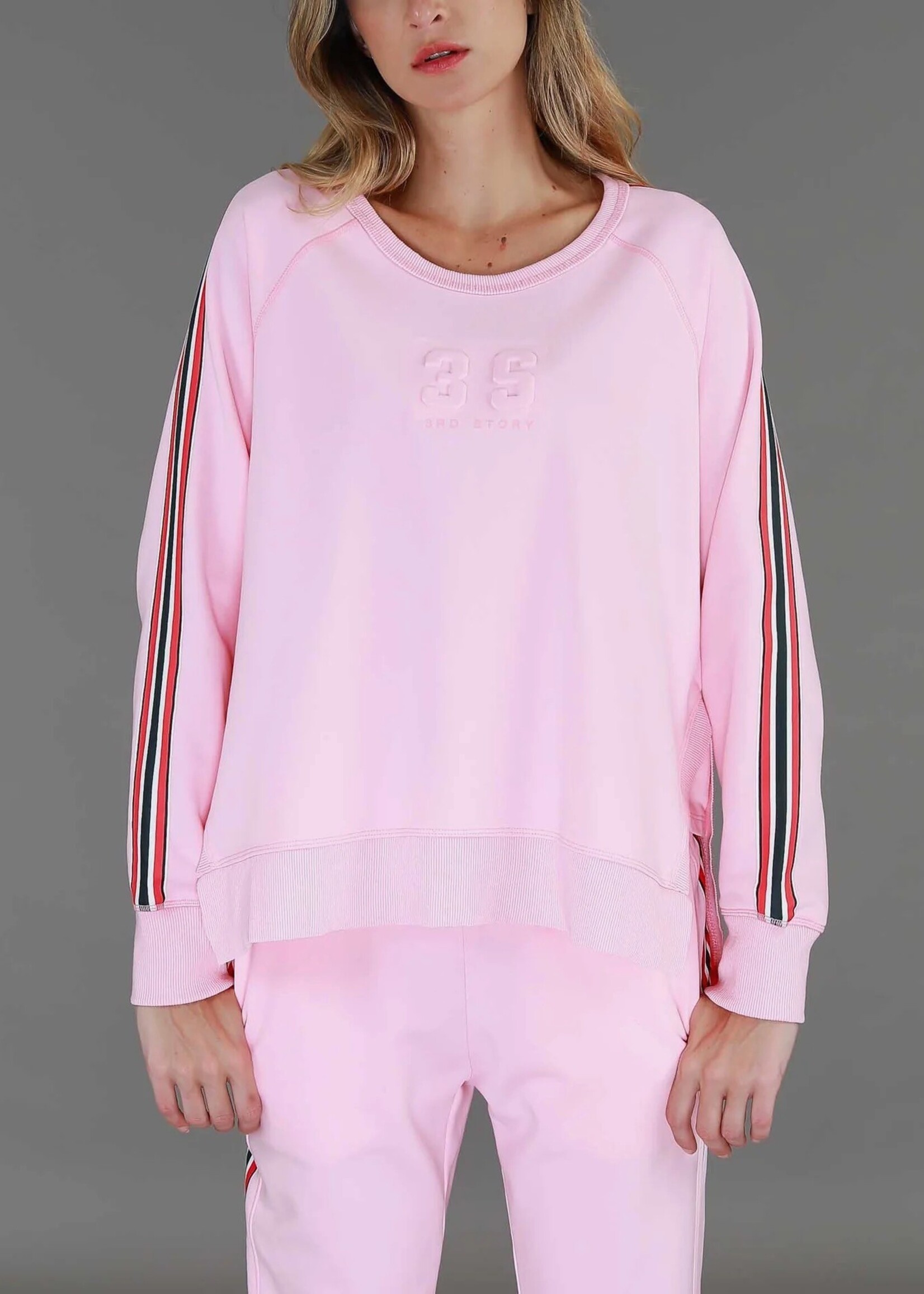 Thea 3S Stripe Sweater PPink