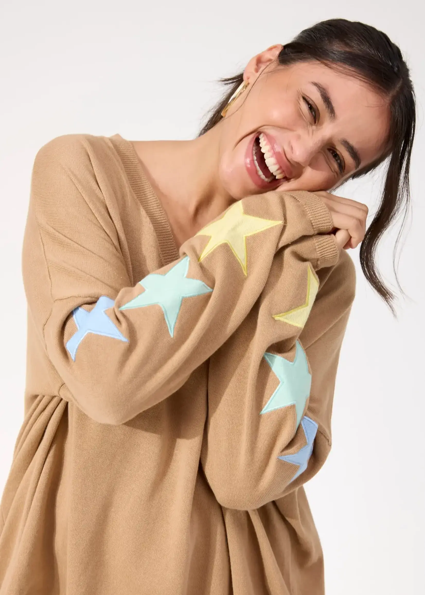 Haven Vermont Star V Neck Jumper