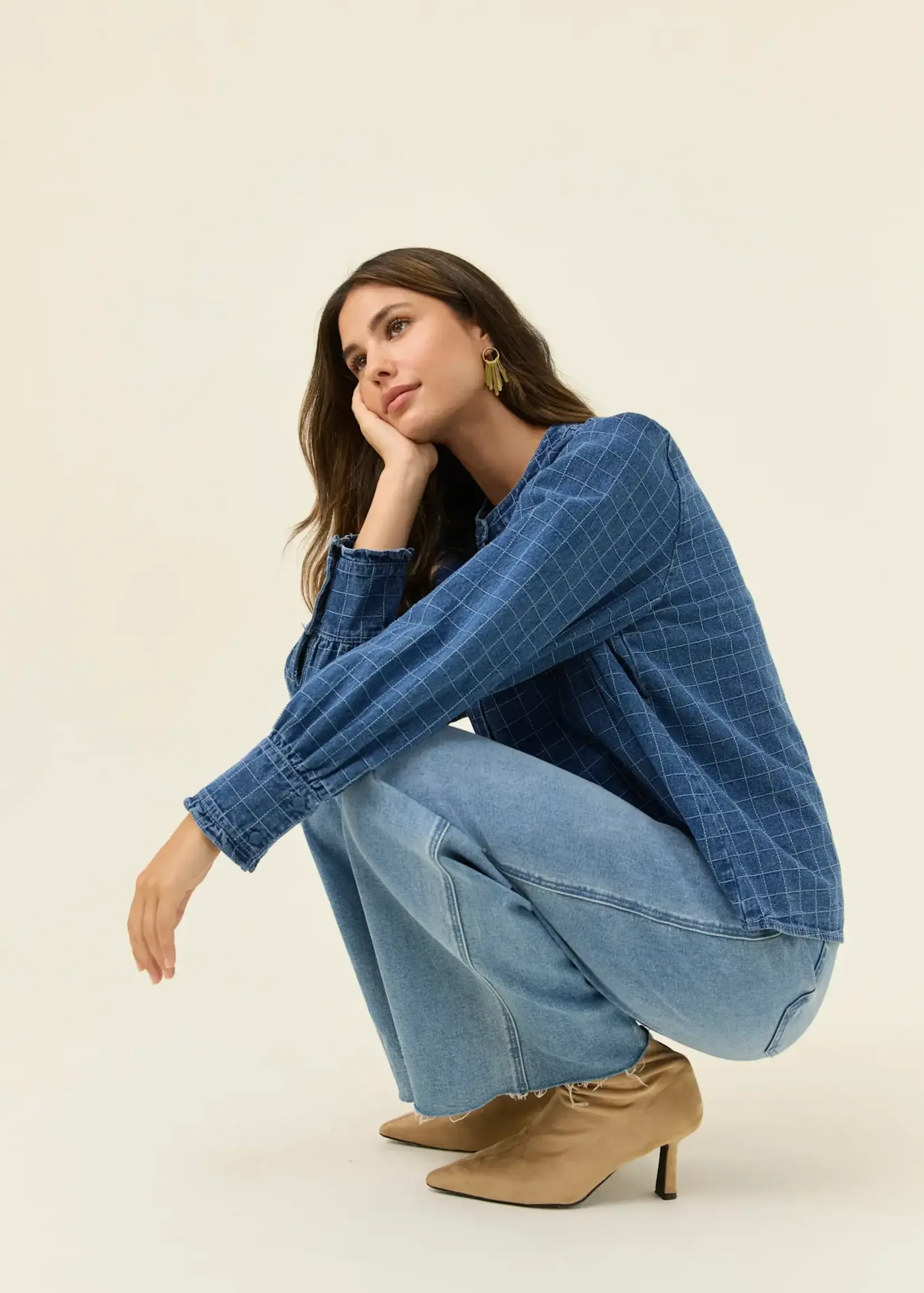 Isle Of Mine Sloane Denim Frill Shirt