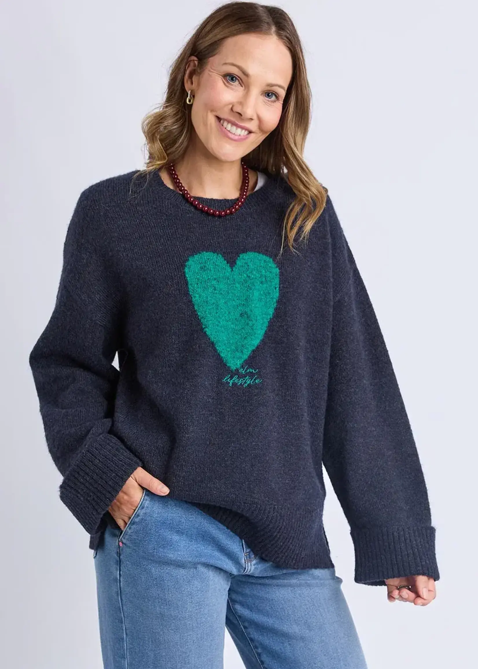 Elm Intersia Heart Knit