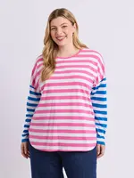 Elm Rouge Stripe LS tee