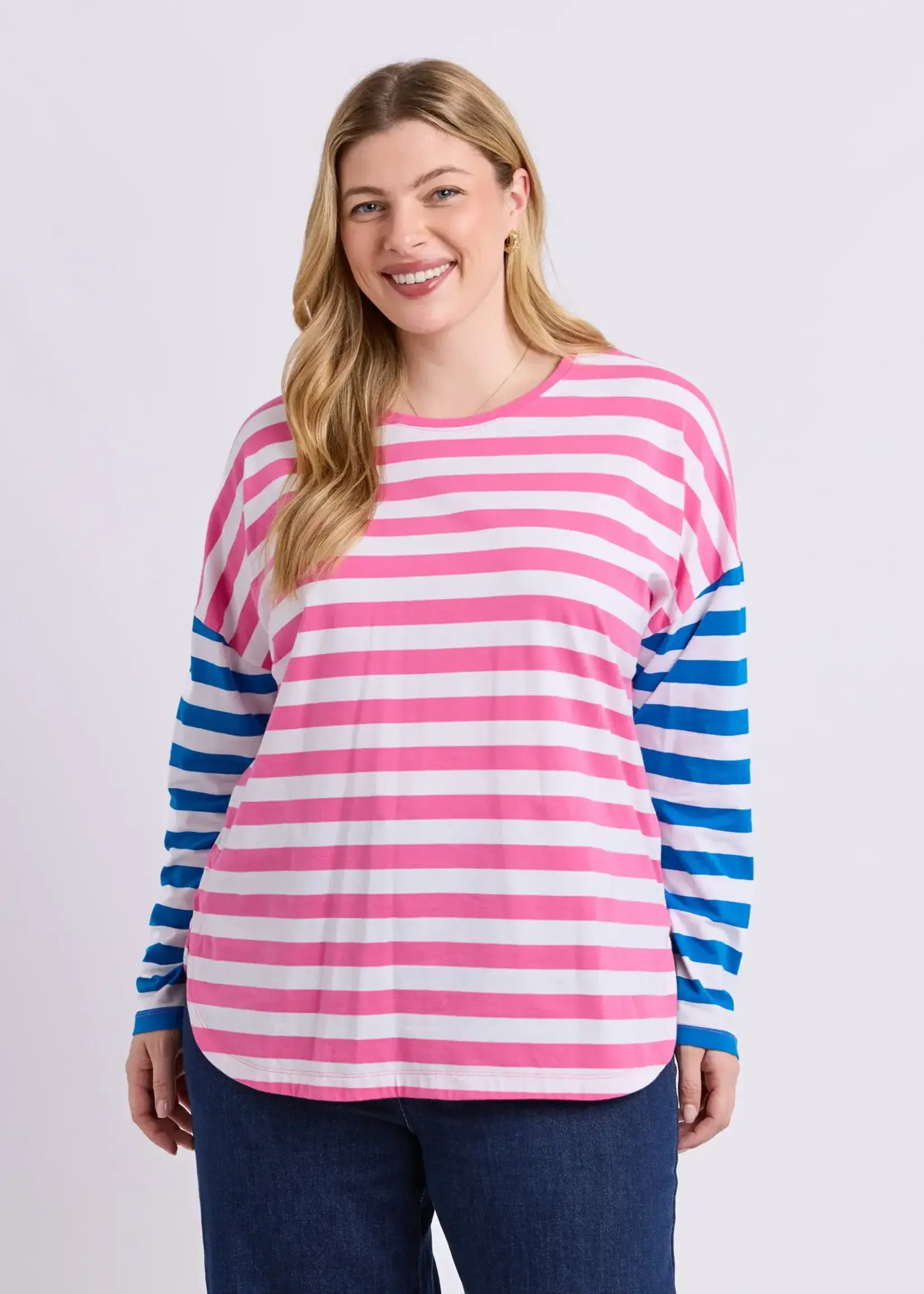 Elm Rouge Stripe LS tee