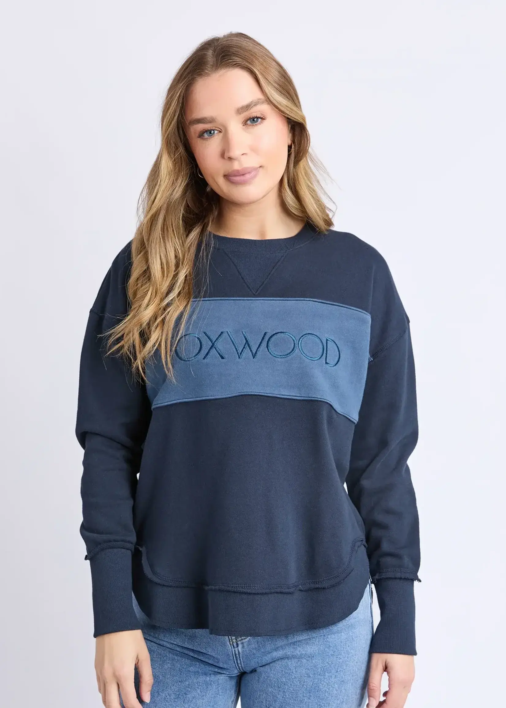 Foxwood Simplified Tonal Crew navy