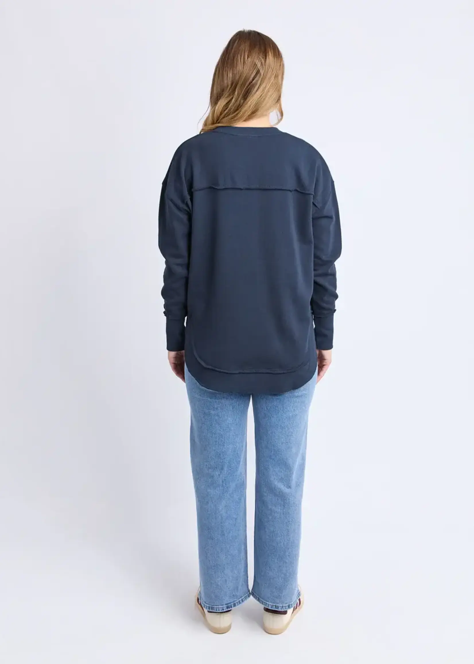 Foxwood Simplified Tonal Crew navy