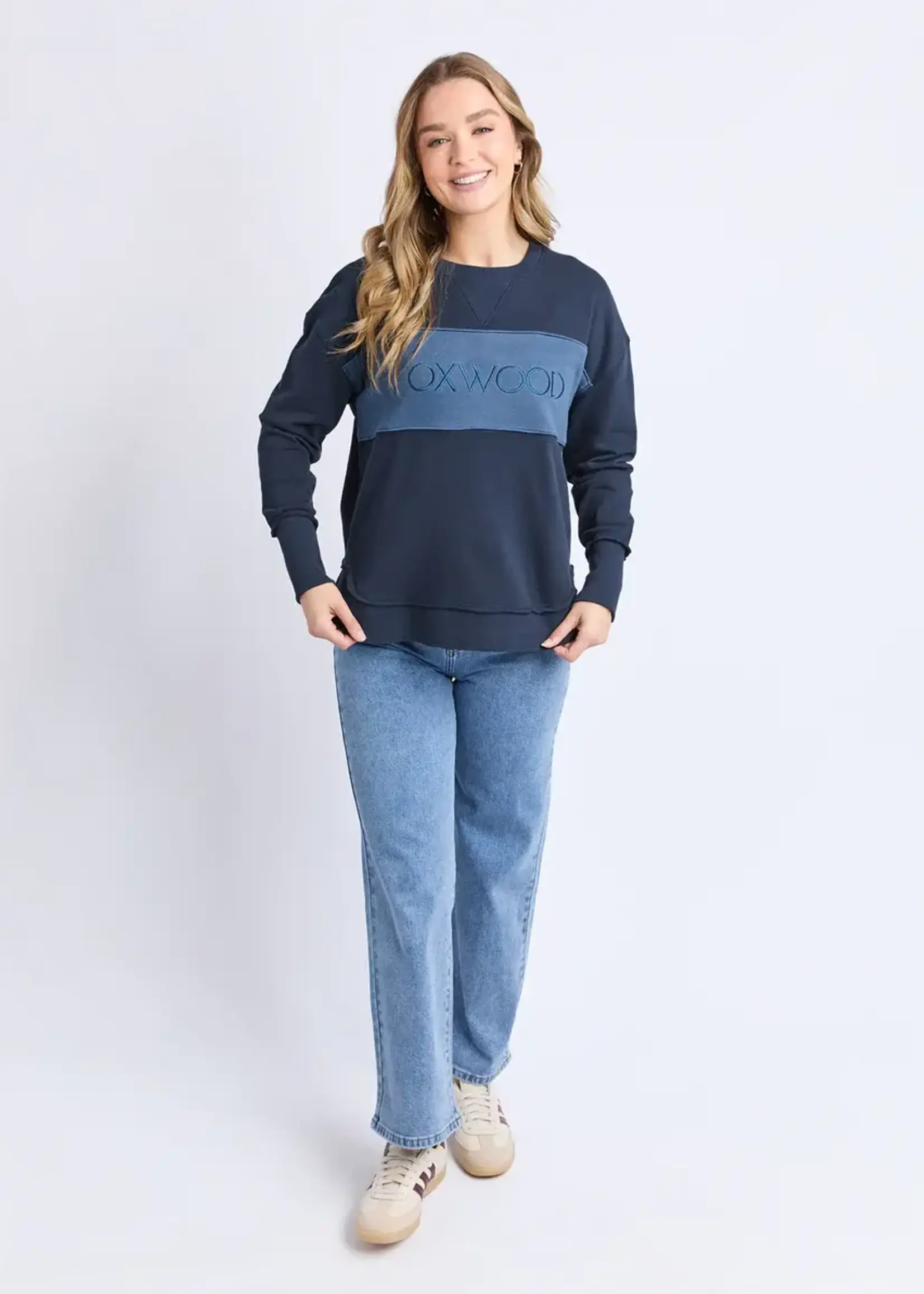 Foxwood Simplified Tonal Crew navy