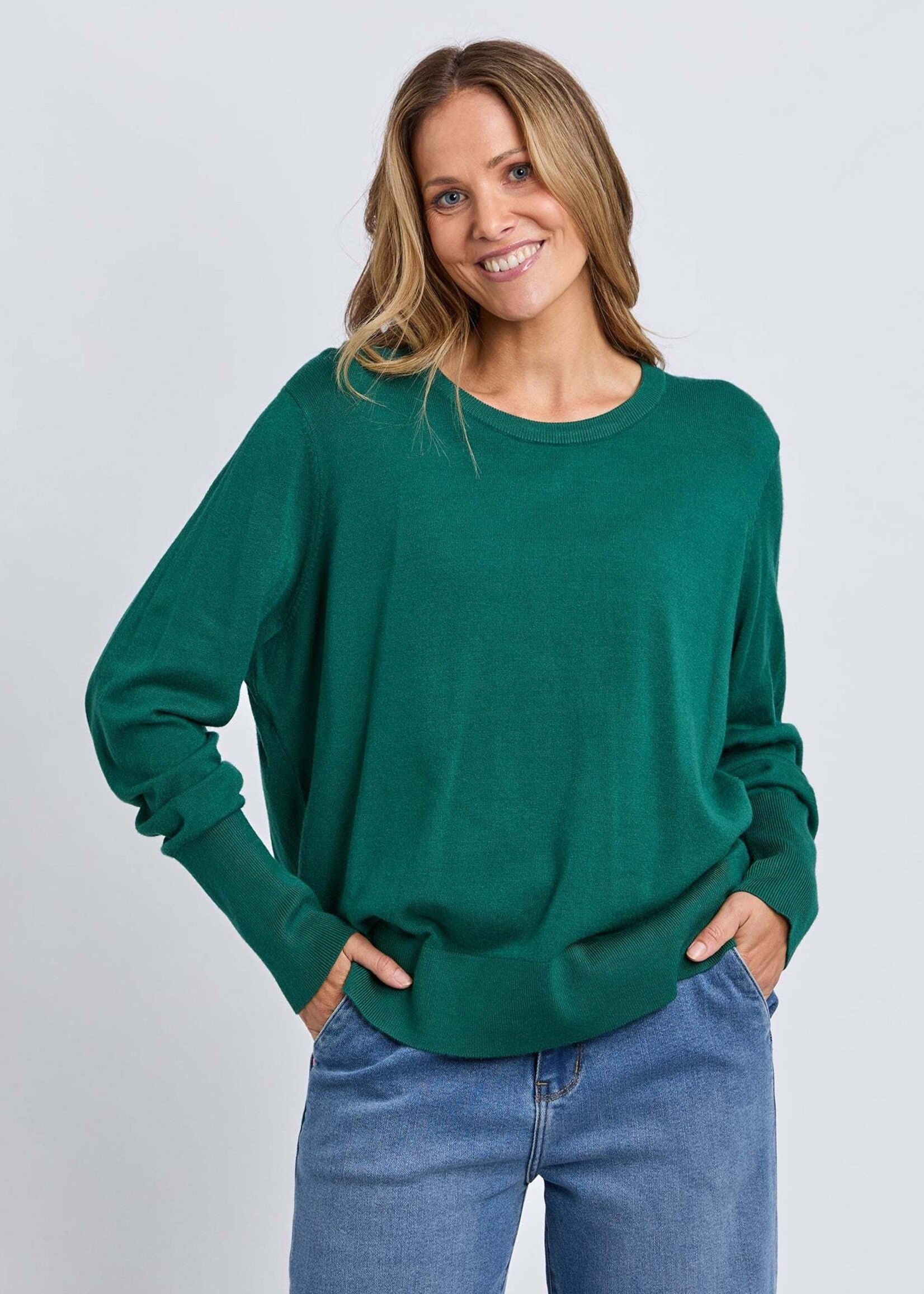 Elm Sunny Long Sleeve Knit Turq