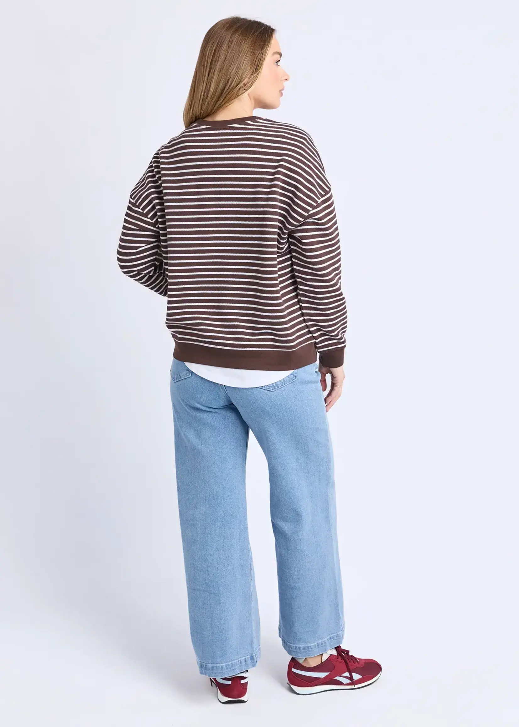 Foxwood Original Stripe Crew Choc