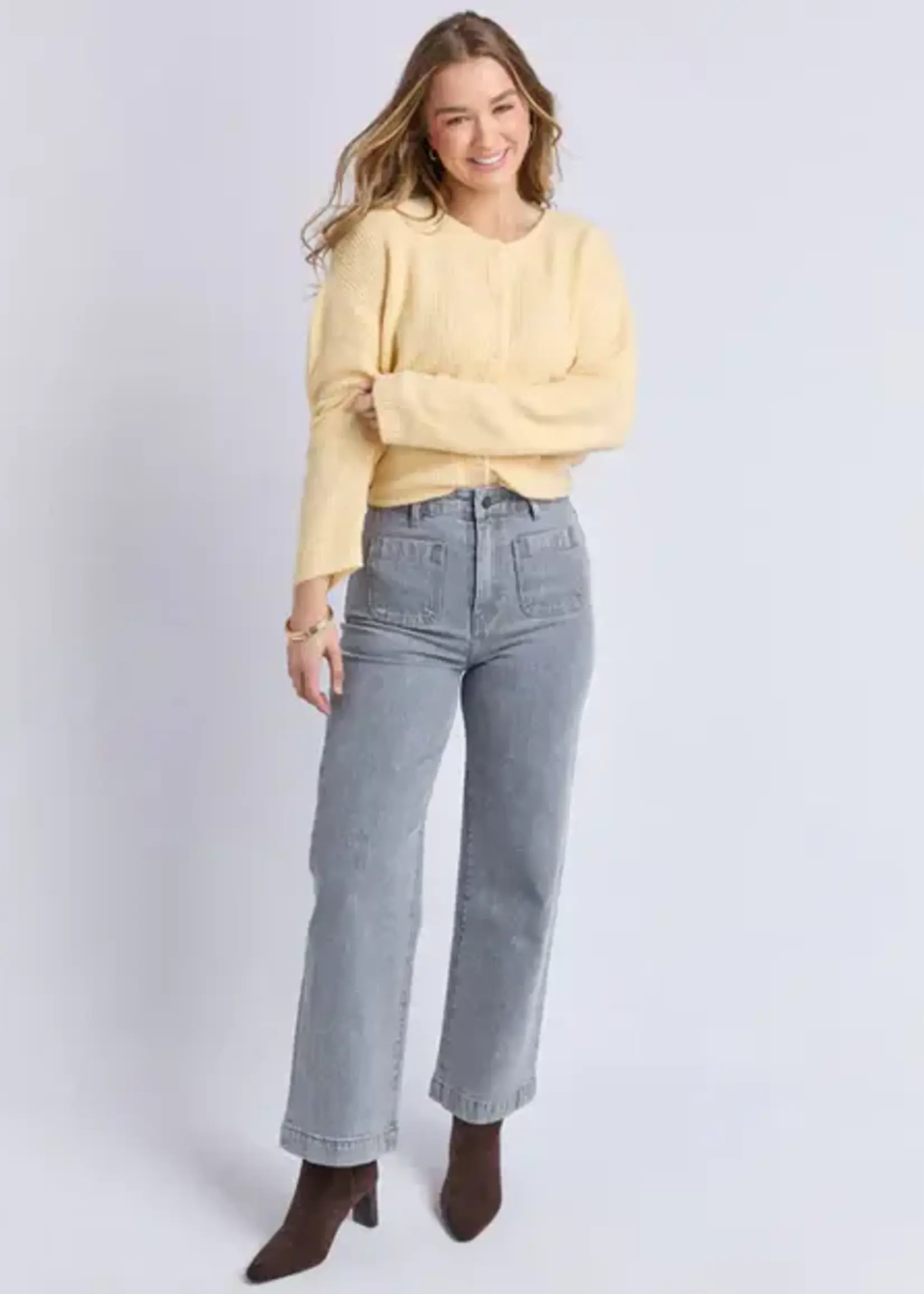 Foxwood Sarah Wide Leg Washed Grey