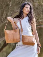 Black Caviar Melody 2pce Shoulder Bag Tan