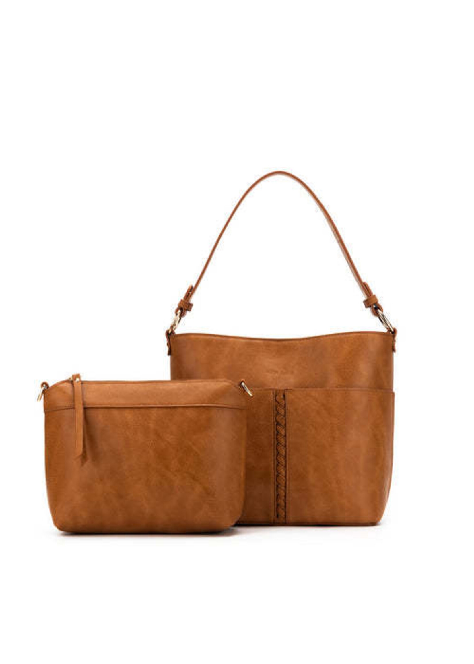 Black Caviar Melody 2pce Shoulder Bag Tan