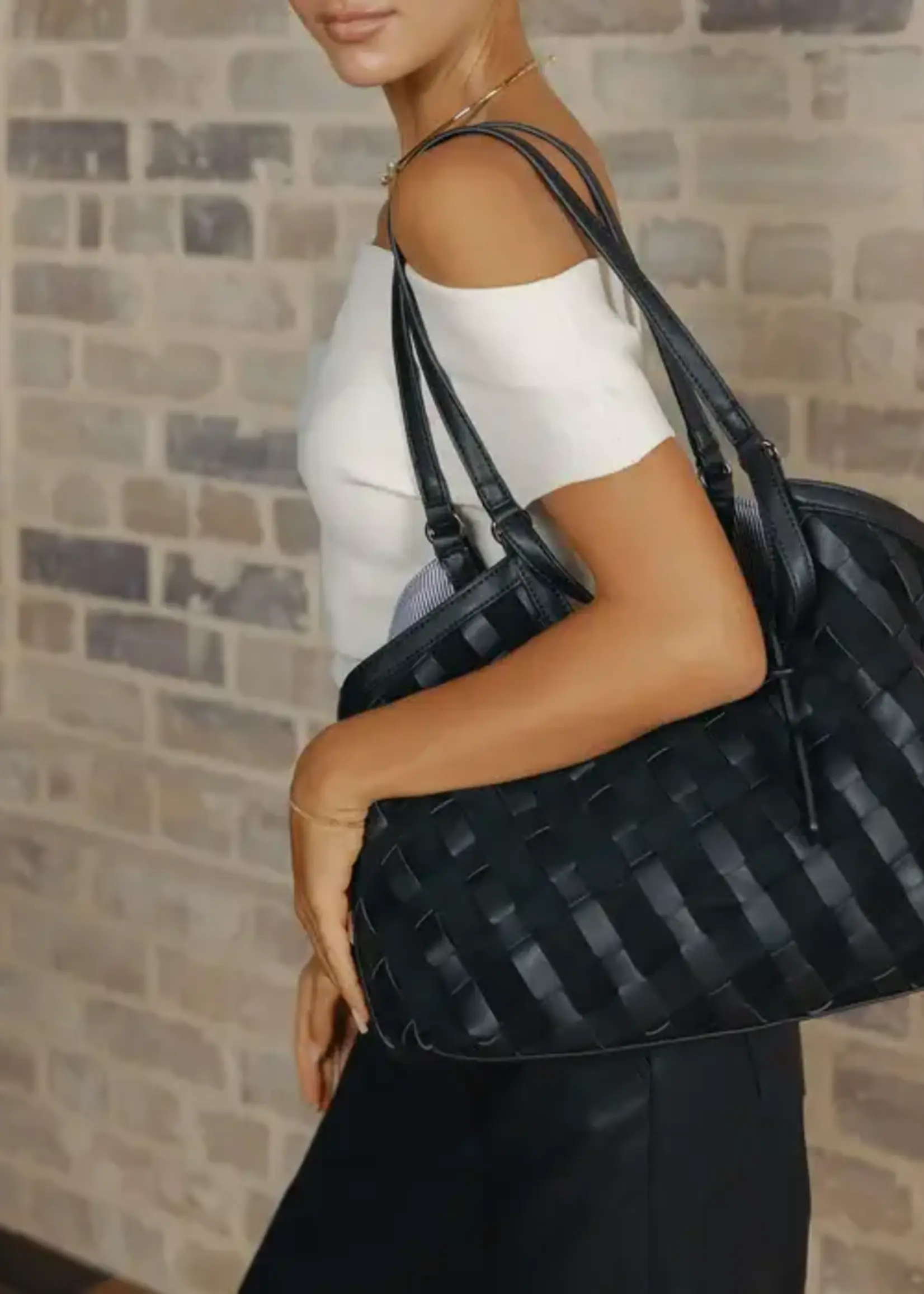 Waverly 3 Pce Shopper Black