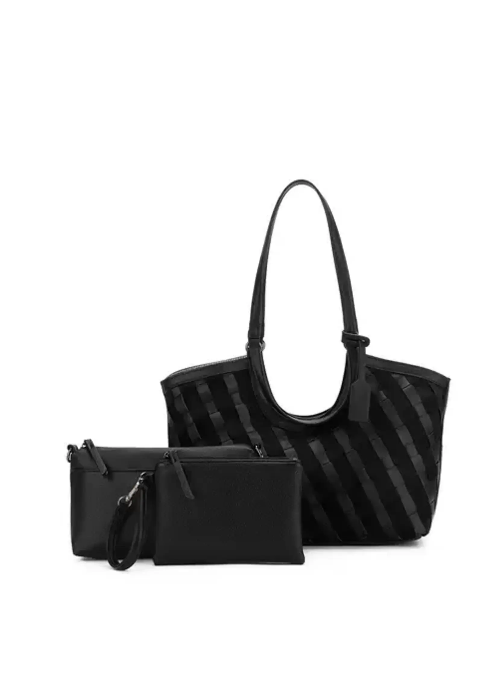Waverly 3 Pce Shopper Black
