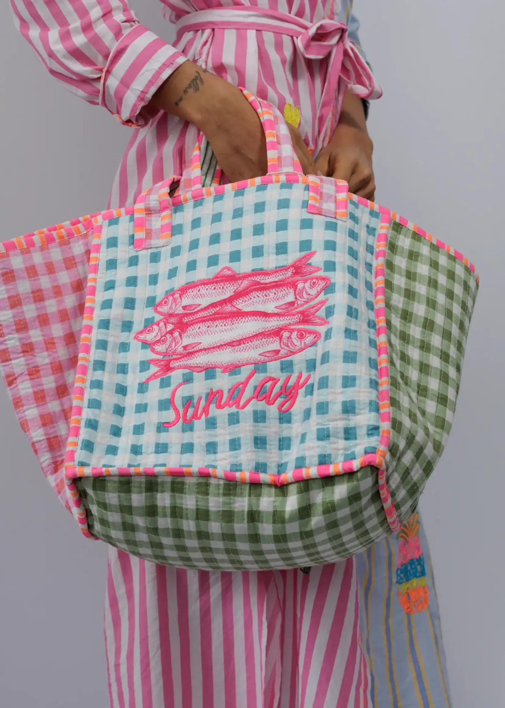 Zoda Cotton Check Bag