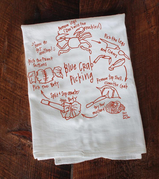 Girls Can Tell How To Eat Crab Tea Towel