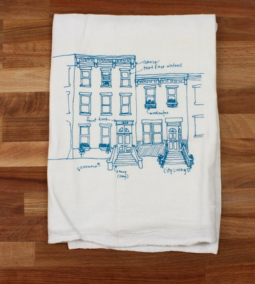 Girls Can Tell Rowhouses Tea Towel