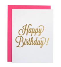 Chez Gagne Happy Birthday Script Foil Card