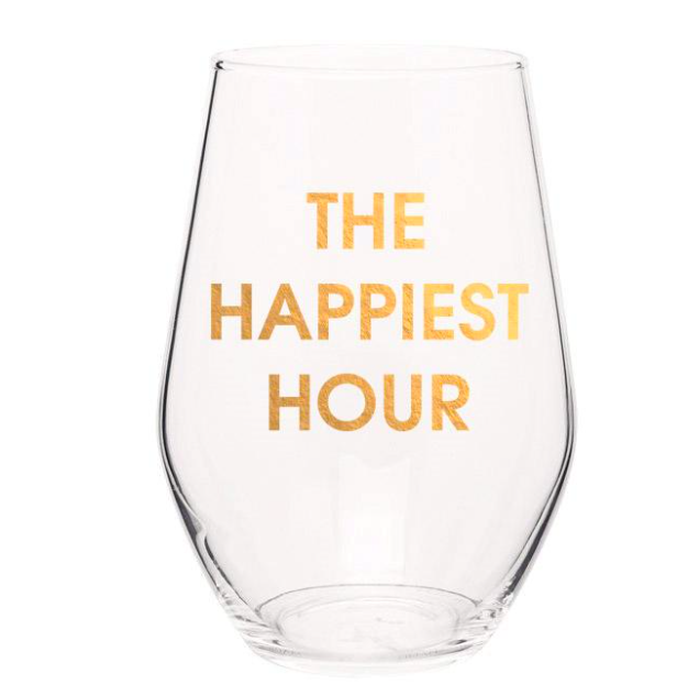 Chez Gagne The Happiest Hour Wine Glass