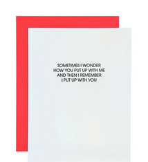 Chez Gagne Put Up With Me Card