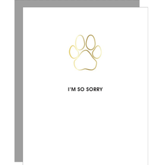 Chez Gagne I'm So Sorry Pawprint Paper Clip Card