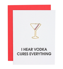 Chez Gagne Vodka Cures Everything Paper Clip Card