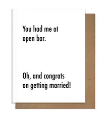 Pretty Alright Goods Open Bar Card