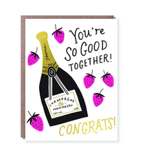 Egg Press Strawberries and Champagne Card