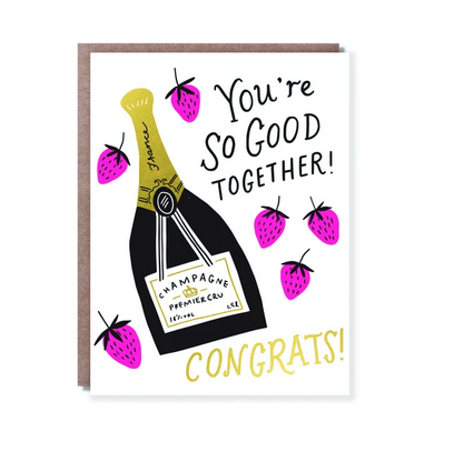 Egg Press Strawberries and Champagne Card