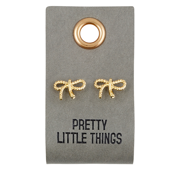 Creative Brands Leather Tag  Earrings - Bow