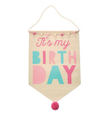 Mud Pie GIRL BIRTHDAY CANVAS BANNER