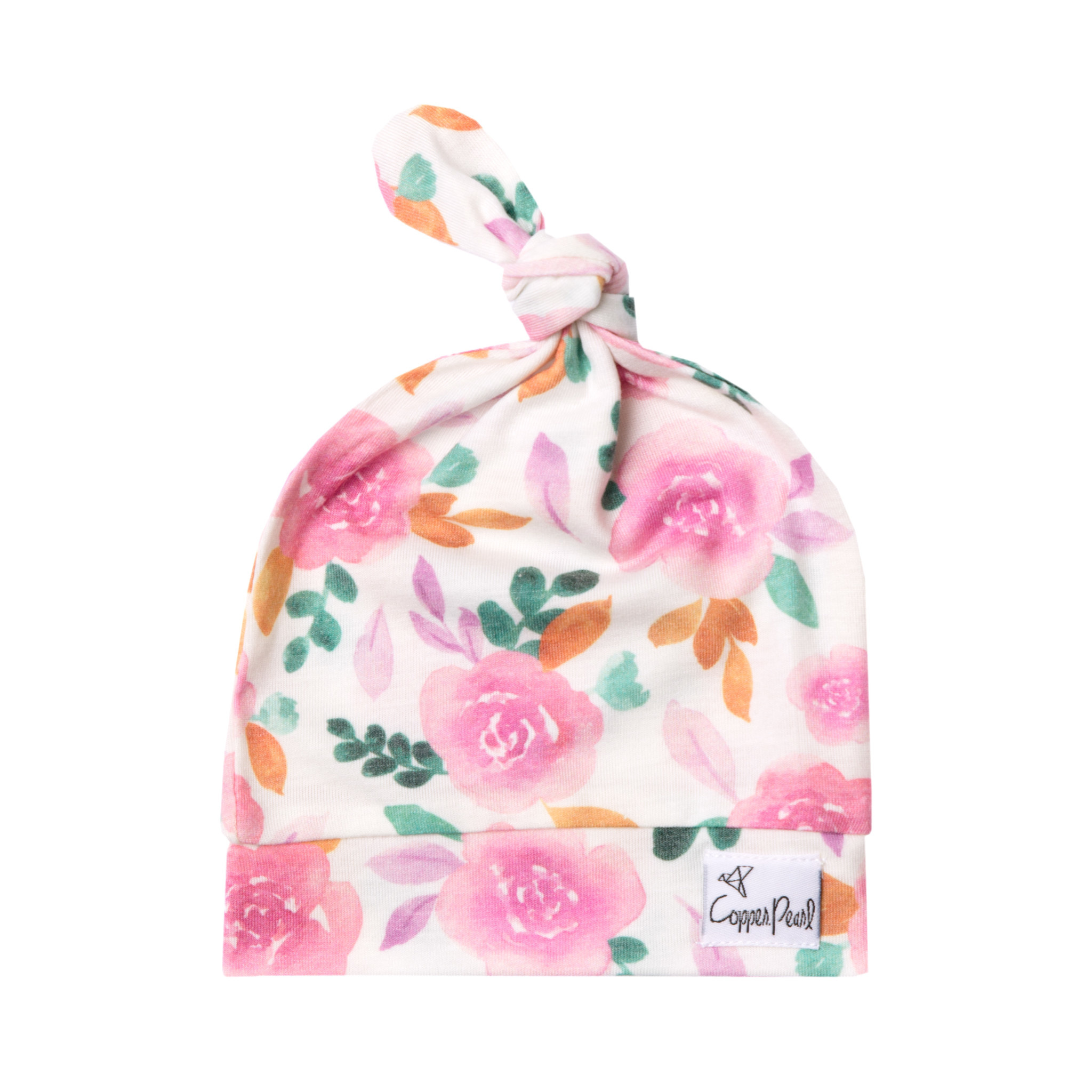 copper pearl top knot hat