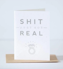 Exit343Design Shit Just Got Real Engagement Card
