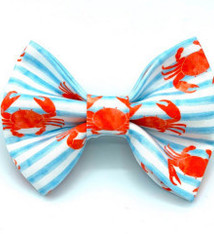 Banjo's Bows Crabby Blue Stripes Dog Bow Tie