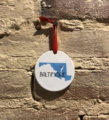 Rock Scissor Paper Maryland Love Ornament - Baltimore